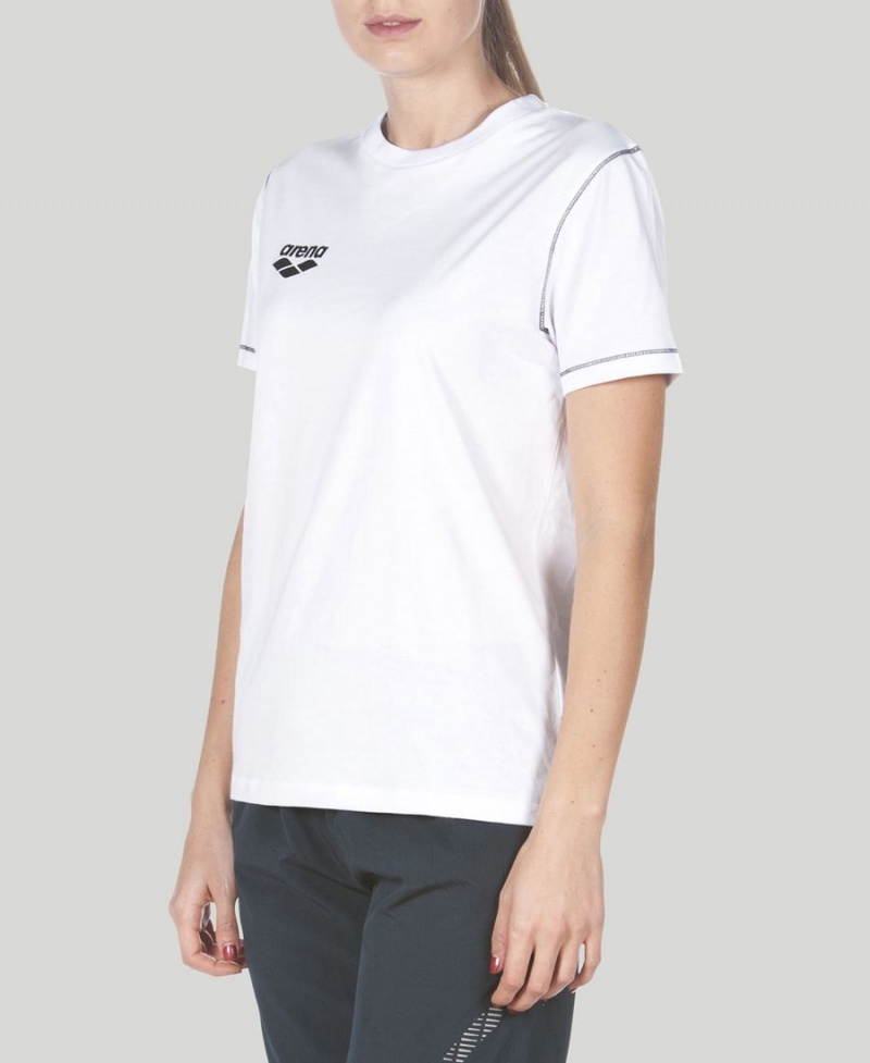 Arena Team Line Kurzes Sleeve T-Shirt Weiß | HHY81G-026