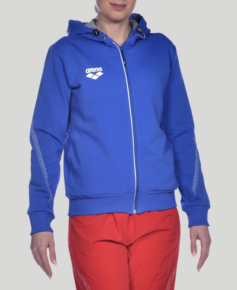 Arena Team Line Mit Kapuze Jacke Blau | UEZ76G-400