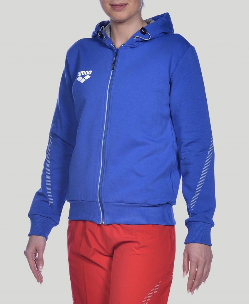 Arena Team Line Mit Kapuze Jacke Blau | UEZ76G-400