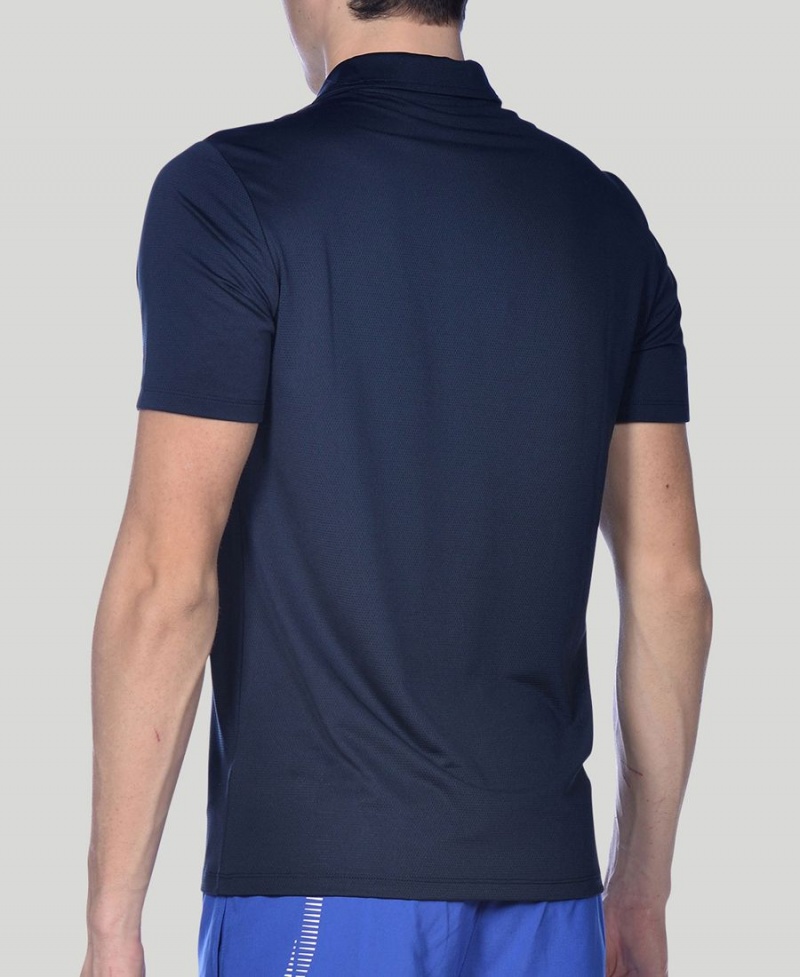 Arena Team Line Tech Kurzes Sleeve Poloshirt Navy | PYM62A-135