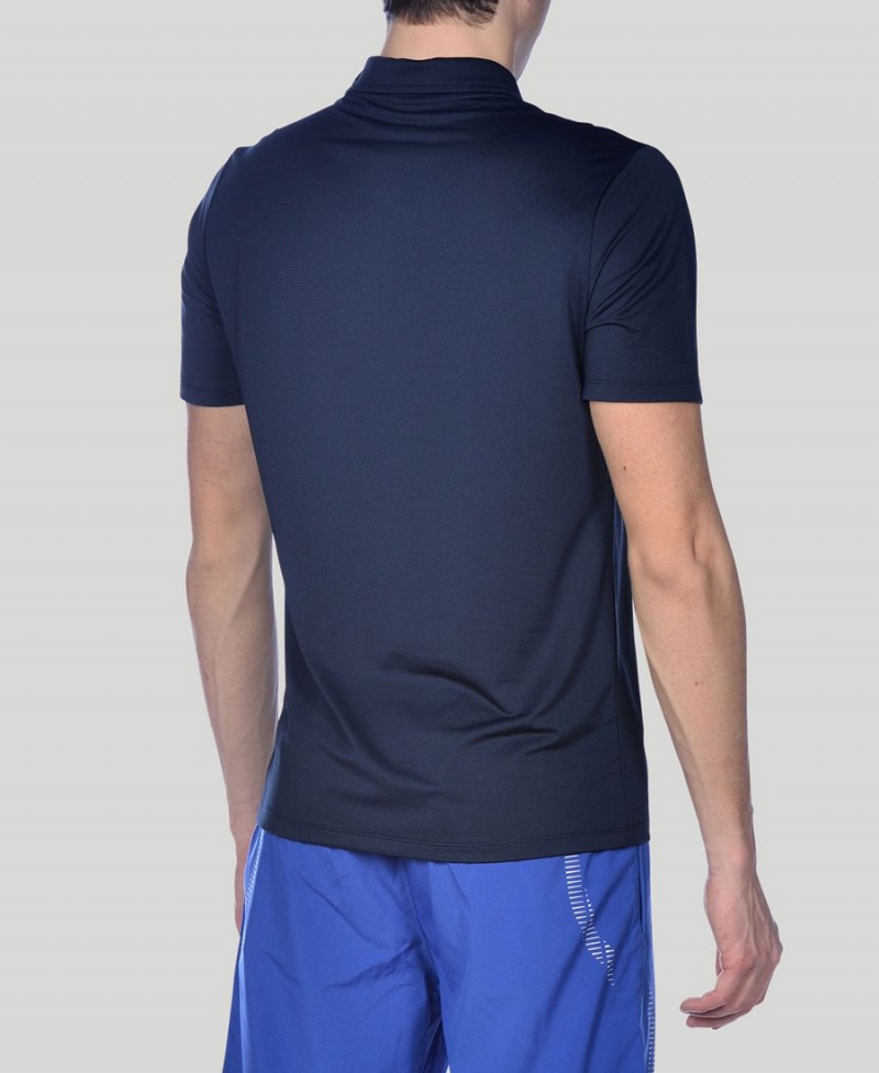 Arena Team Line Tech Kurzes Sleeve Poloshirt Navy | PYM62A-135