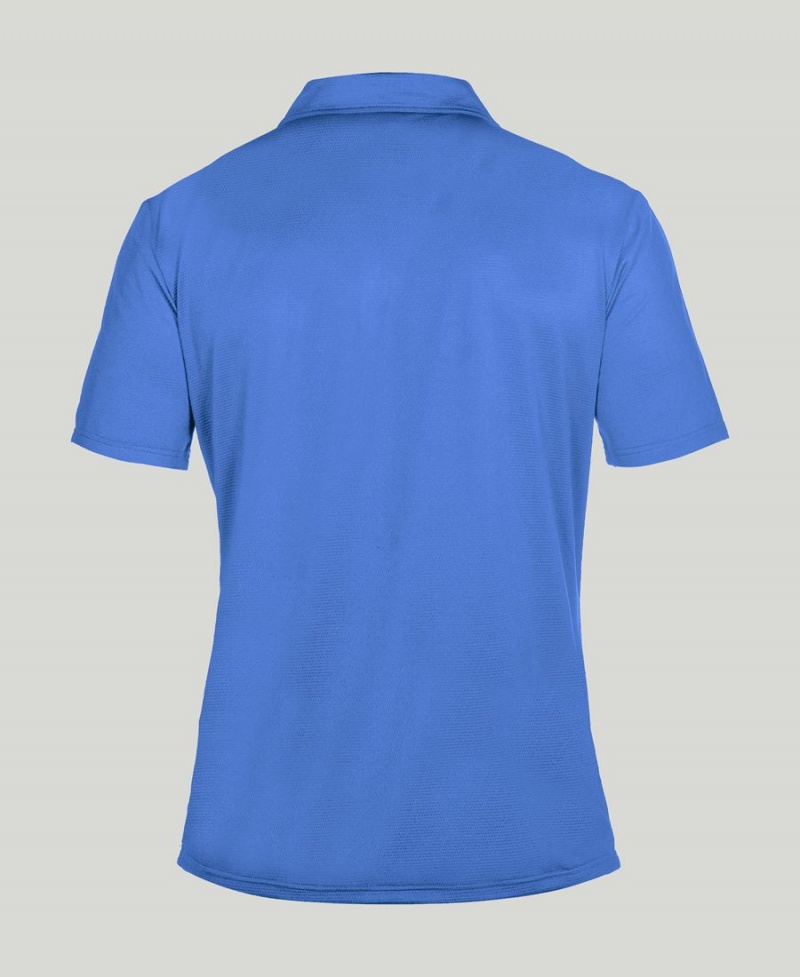 Arena Team Line Tech Kurzes Sleeve Poloshirt Blau | UNQ69U-800