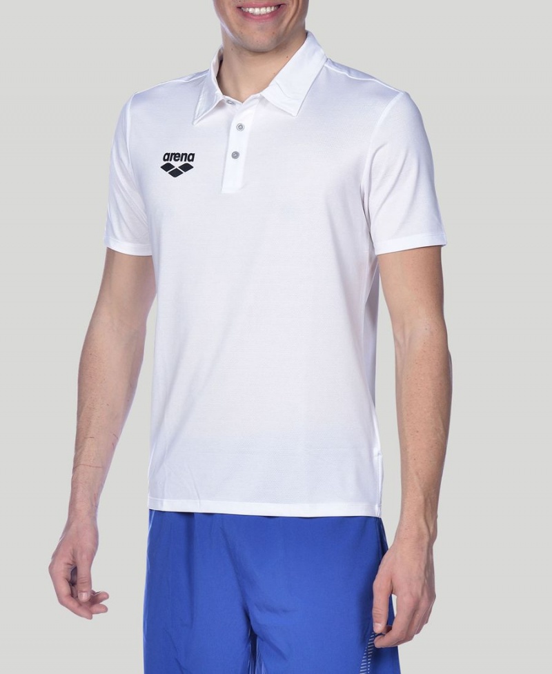 Arena Team Line Tech Kurzes Sleeve Poloshirt Weiß | HGU50R-084