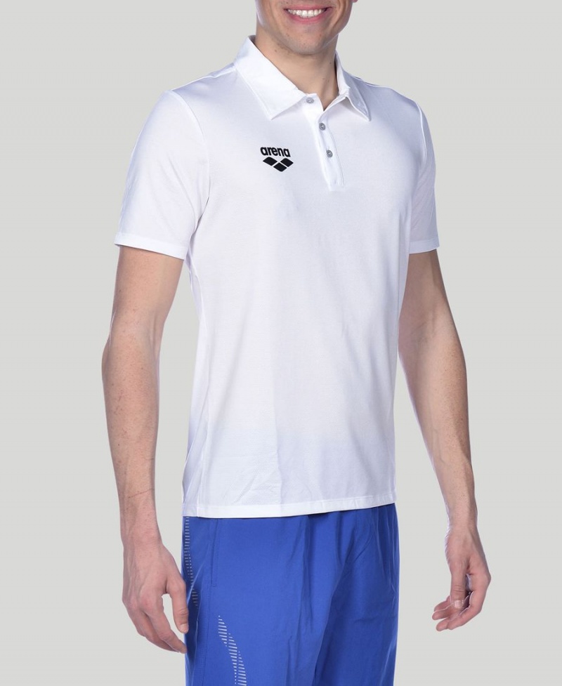 Arena Team Line Tech Kurzes Sleeve Poloshirt Weiß | HGU50R-084