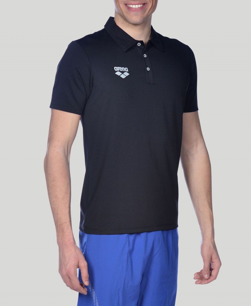 Arena Team Line Tech Kurzes Sleeve Poloshirt Schwarz | HVI88W-332