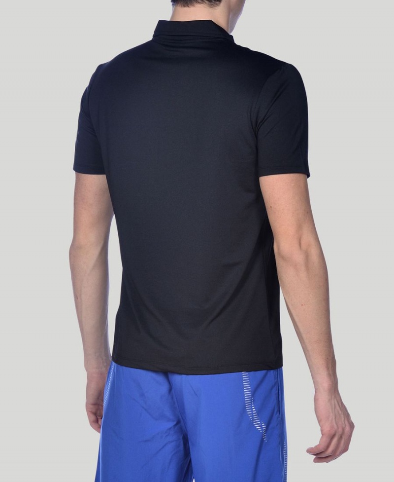 Arena Team Line Tech Kurzes Sleeve Poloshirt Schwarz | HVI88W-332