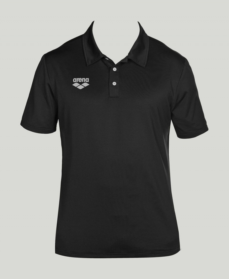 Arena Team Line Tech Kurzes Sleeve Poloshirt Schwarz | HVI88W-332