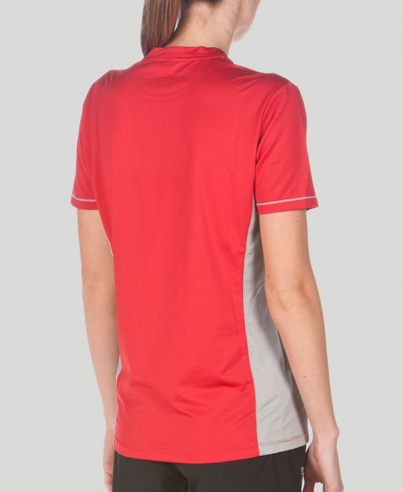 Arena Team Line Tech Kurzes Sleeve T-Shirt Rot | EWL82D-177