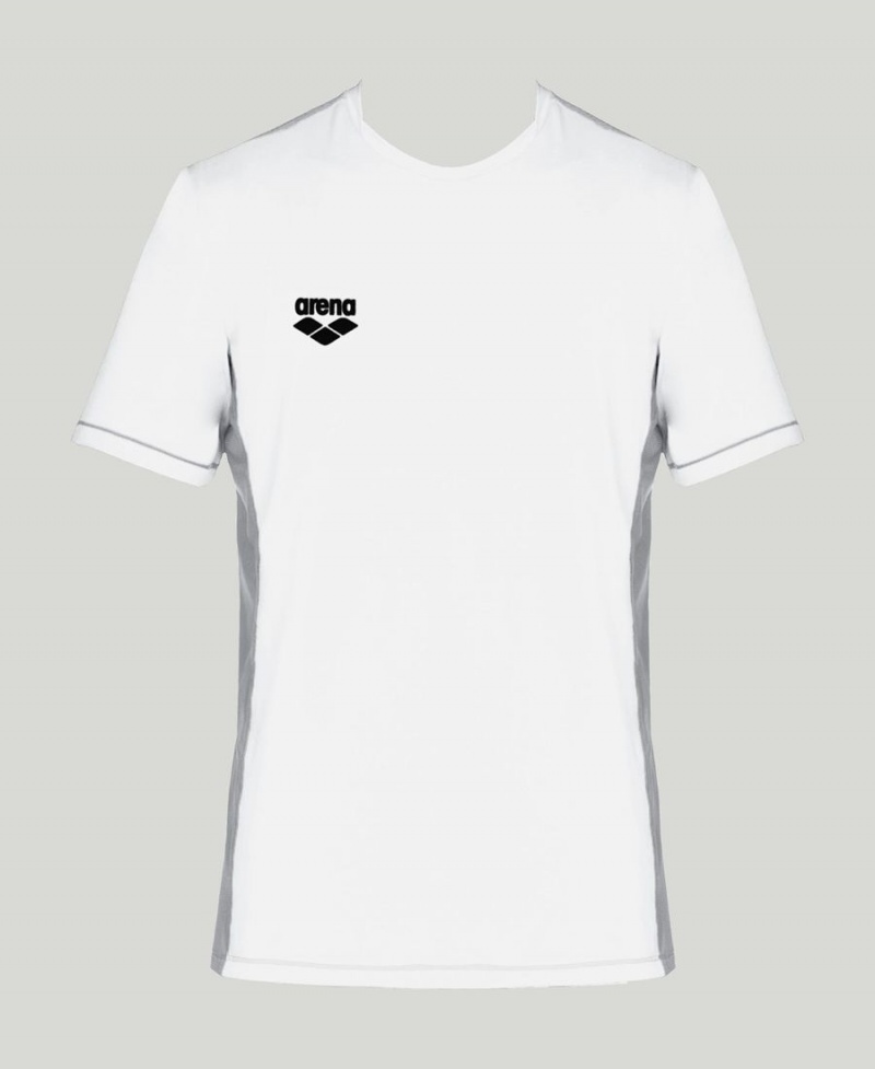 Arena Team Line Tech Kurzes Sleeve T-Shirt Weiß | UXO72F-027