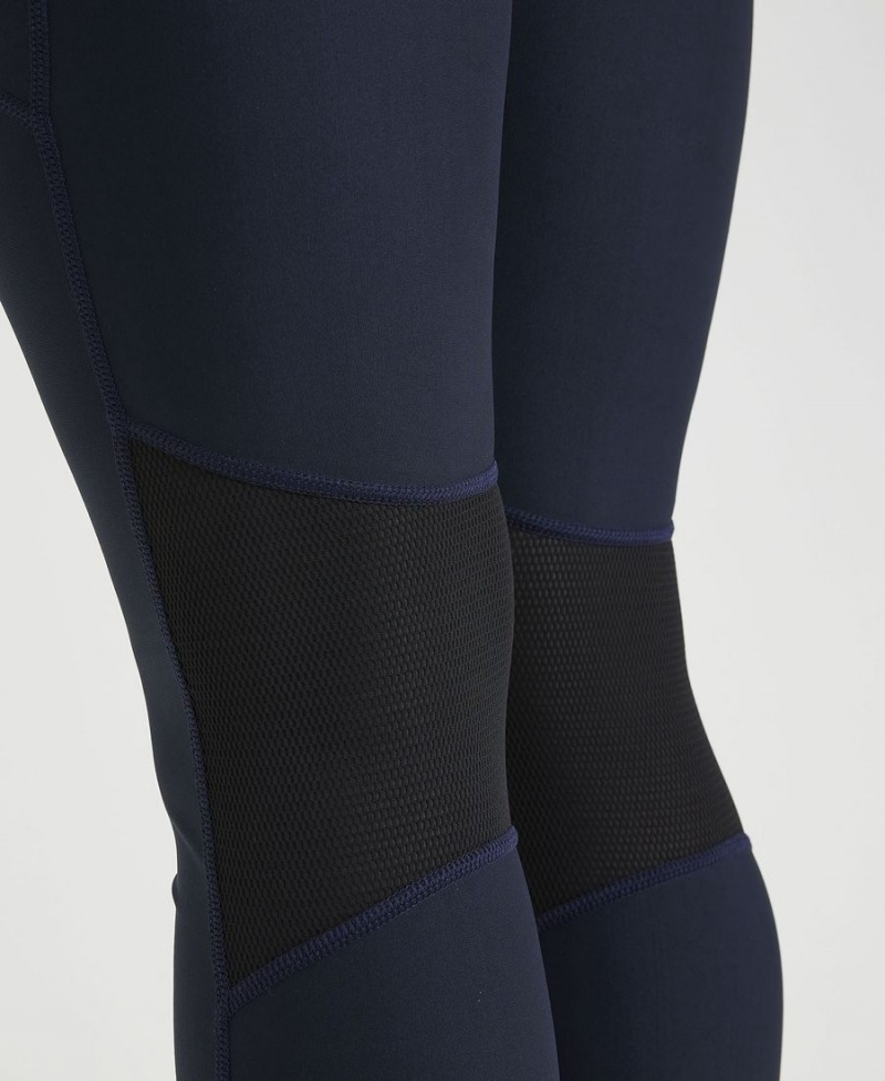 Arena Team Long Panel Leggings Navy | WLT19X-560