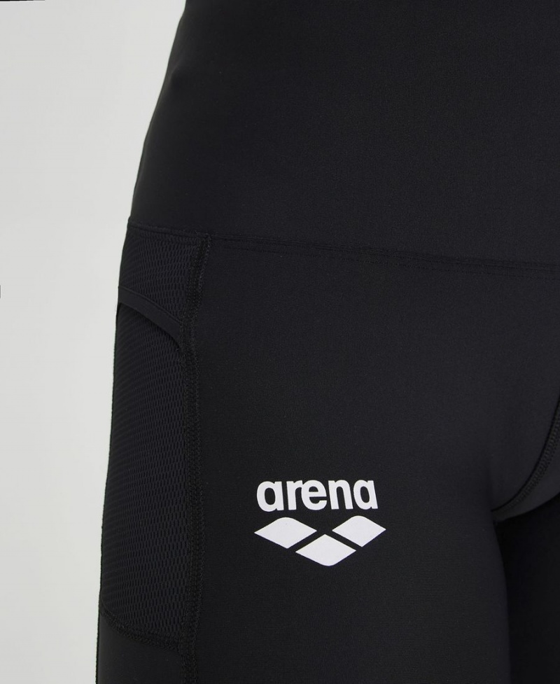 Arena Team Long Panel Leggings Schwarz | QYH72N-024