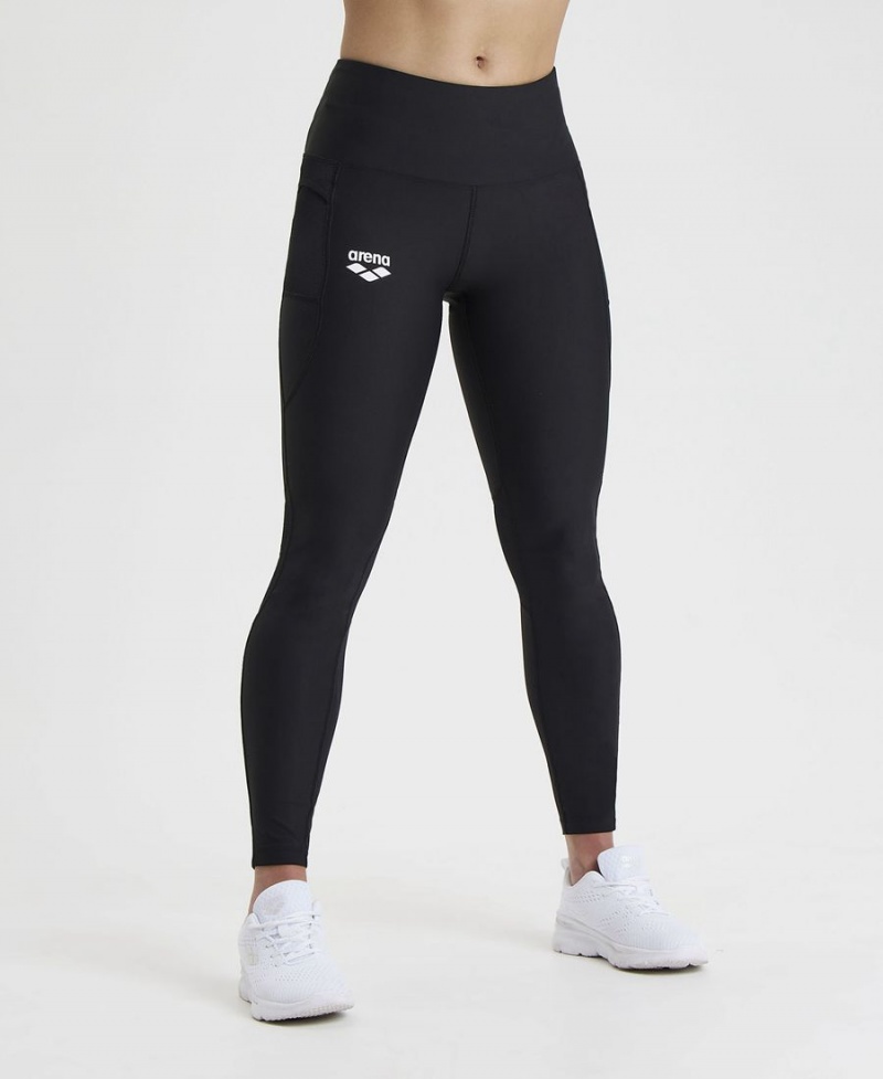 Arena Team Long Panel Leggings Schwarz | QYH72N-024