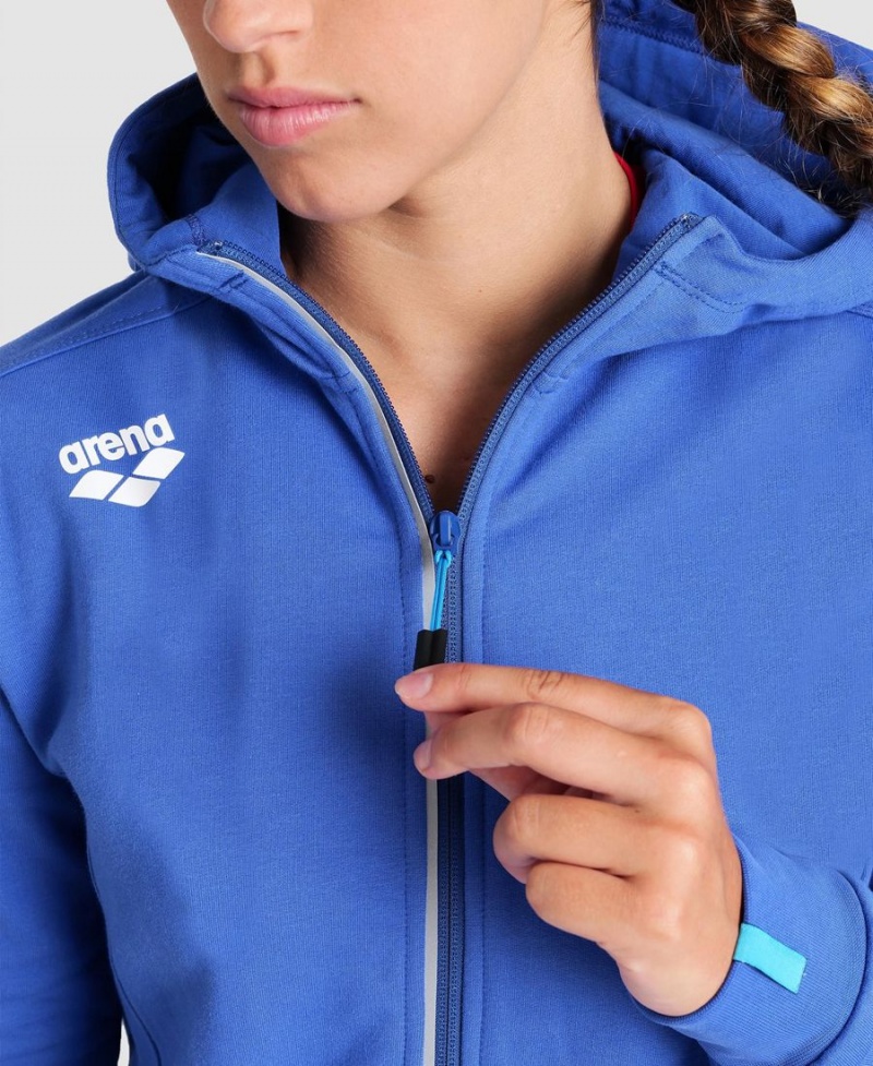 Arena Team Mit Kapuze Panel Jacke Blau | CJQ56L-181