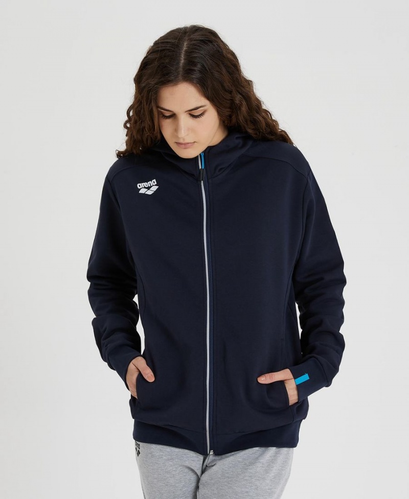 Arena Team Mit Kapuze Panel Jacke Navy | ZMH34P-544