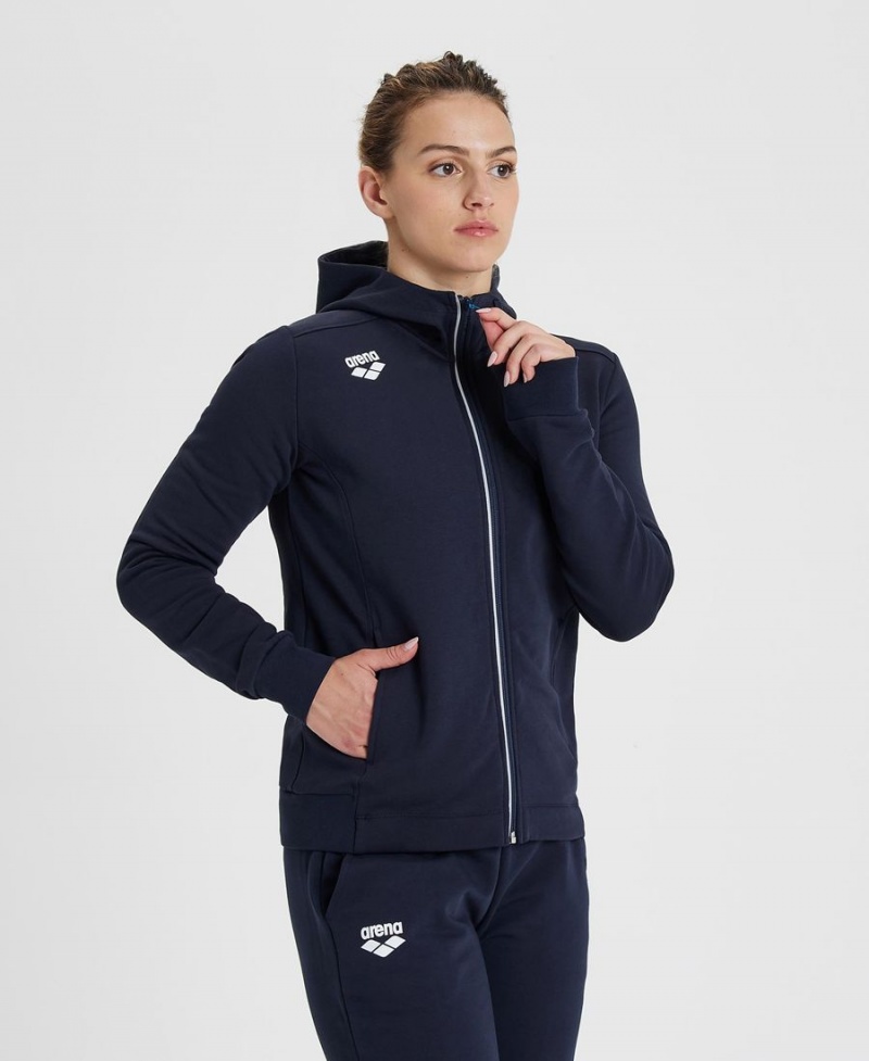 Arena Team Mit Kapuze Panel Jacke Navy | AHO34E-731