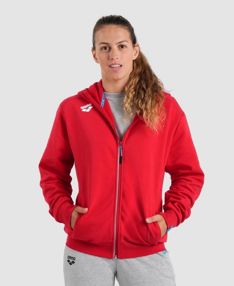 Arena Team Mit Kapuze Panel Jacke Rot | NCK56Y-674