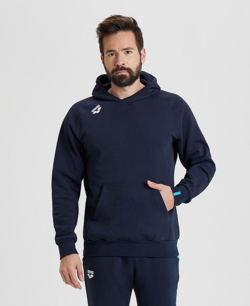 Arena Team Mit Kapuze Panel Sweatshirt Navy | QYF04X-650