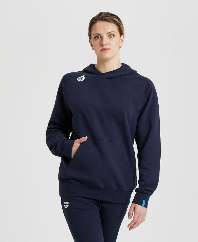 Arena Team Mit Kapuze Panel Sweatshirt Navy | QYF04X-650