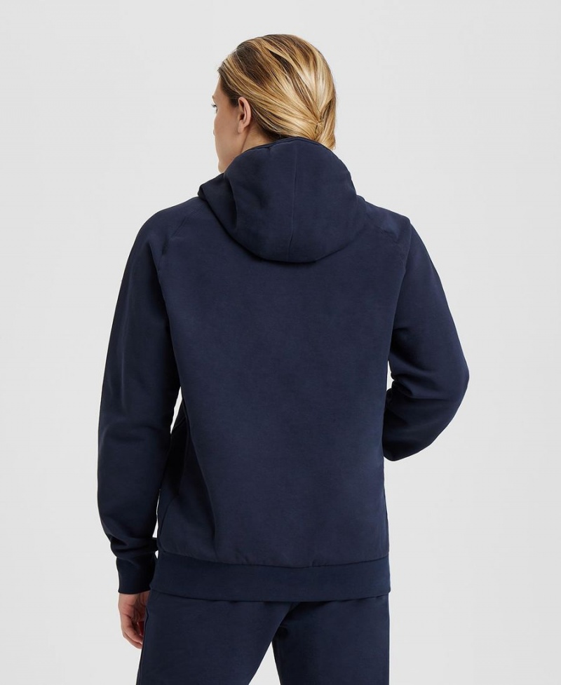 Arena Team Mit Kapuze Panel Sweatshirt Navy | QYF04X-650