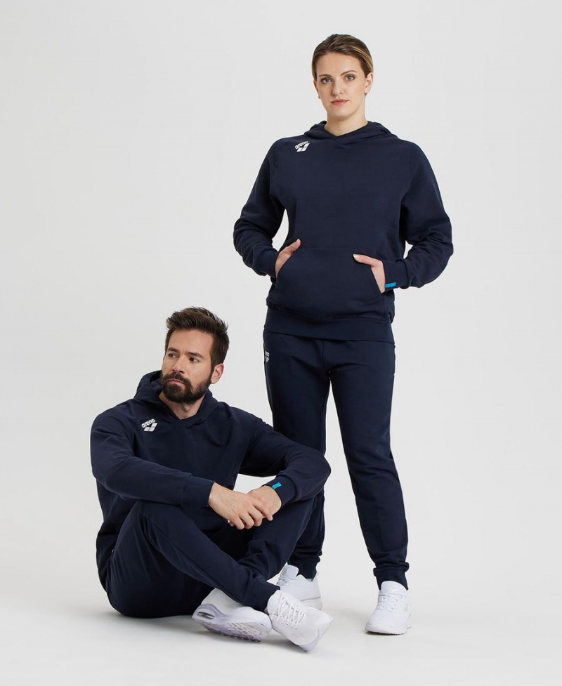 Arena Team Mit Kapuze Panel Sweatshirt Navy | QYF04X-650