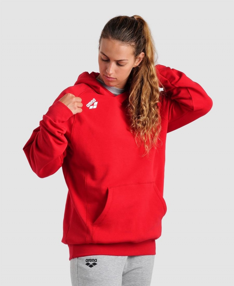 Arena Team Mit Kapuze Panel Sweatshirt Rot | VZG57L-985