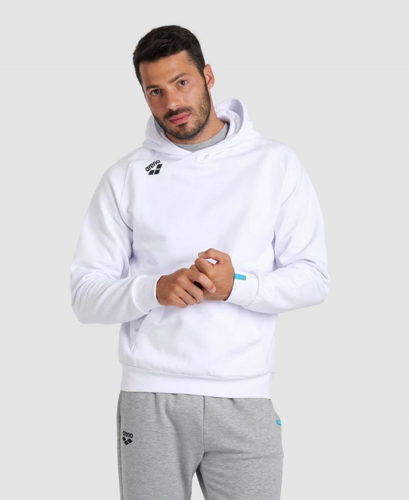 Arena Team Mit Kapuze Panel Sweatshirt Weiß | EJM75F-906