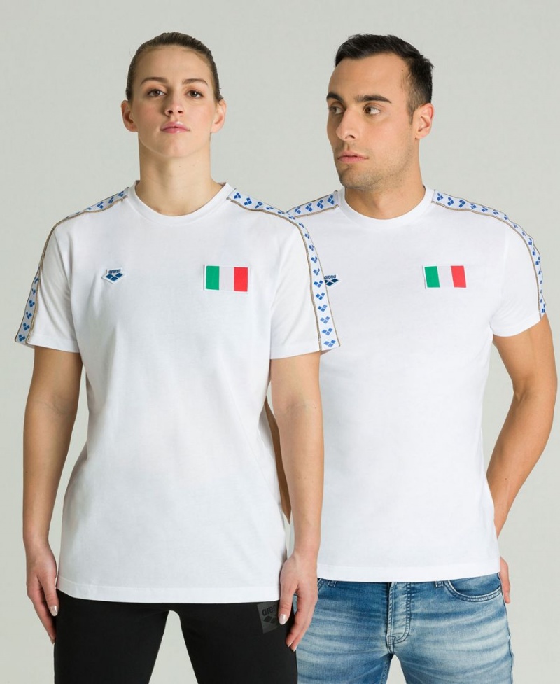 Arena Team Nations T-Shirt Weiß | HWZ87N-472