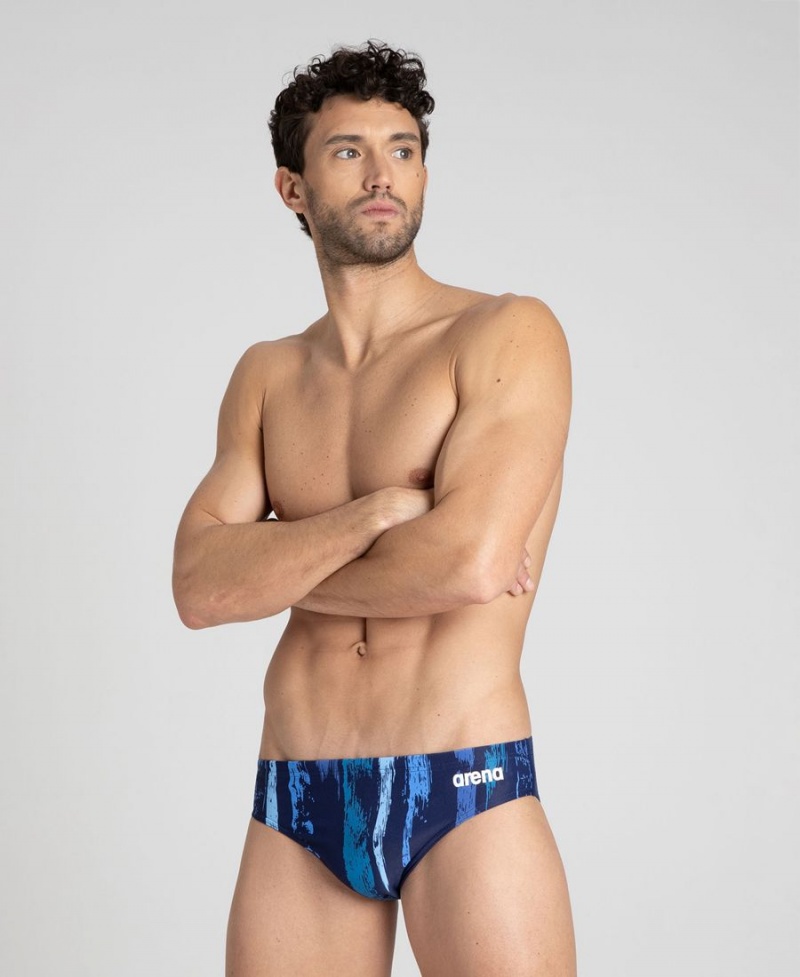 Arena Team Painted Stripes Schwimmhose Navy Mehrfarbig | DBX07K-321