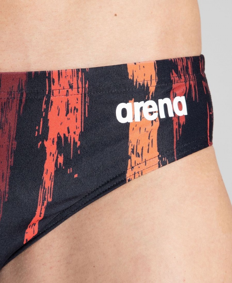 Arena Team Painted Stripes Schwimmhose Schwarz Rot | JKV15X-945