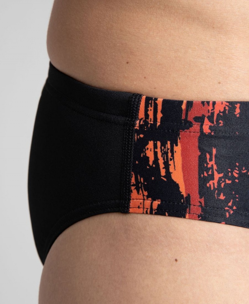 Arena Team Painted Stripes Schwimmhose Schwarz Rot | JKV15X-945