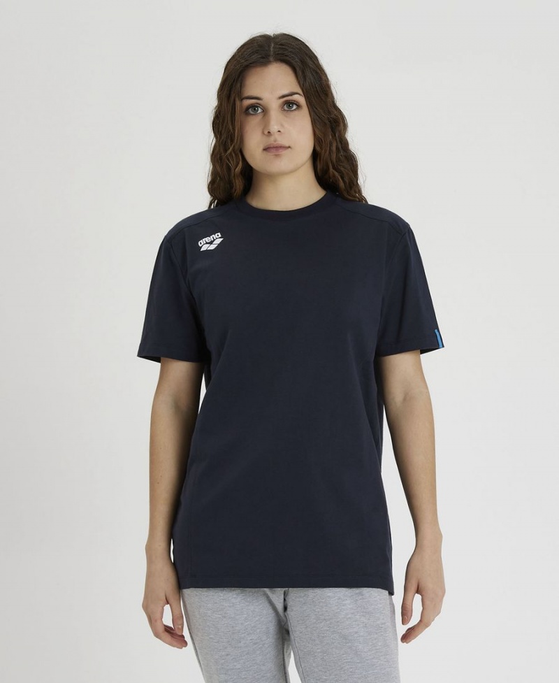 Arena Team Panel T-Shirt Navy | QZK94Y-783