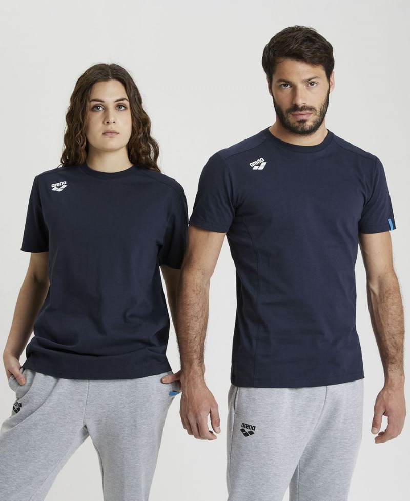 Arena Team Panel T-Shirt Navy | QZK94Y-783