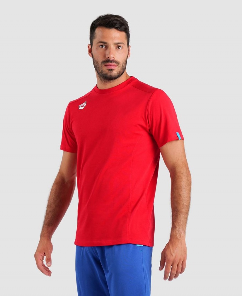 Arena Team Panel T-Shirt Rot | KMY65R-874