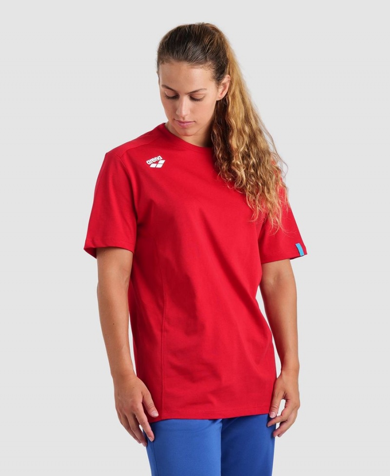 Arena Team Panel T-Shirt Rot | KMY65R-874