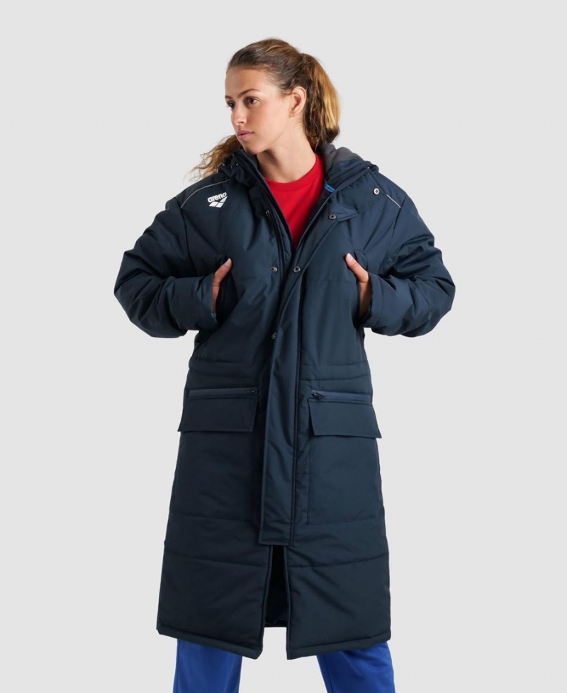 Arena Team Parka Solid Jacke Navy | DTD68H-603