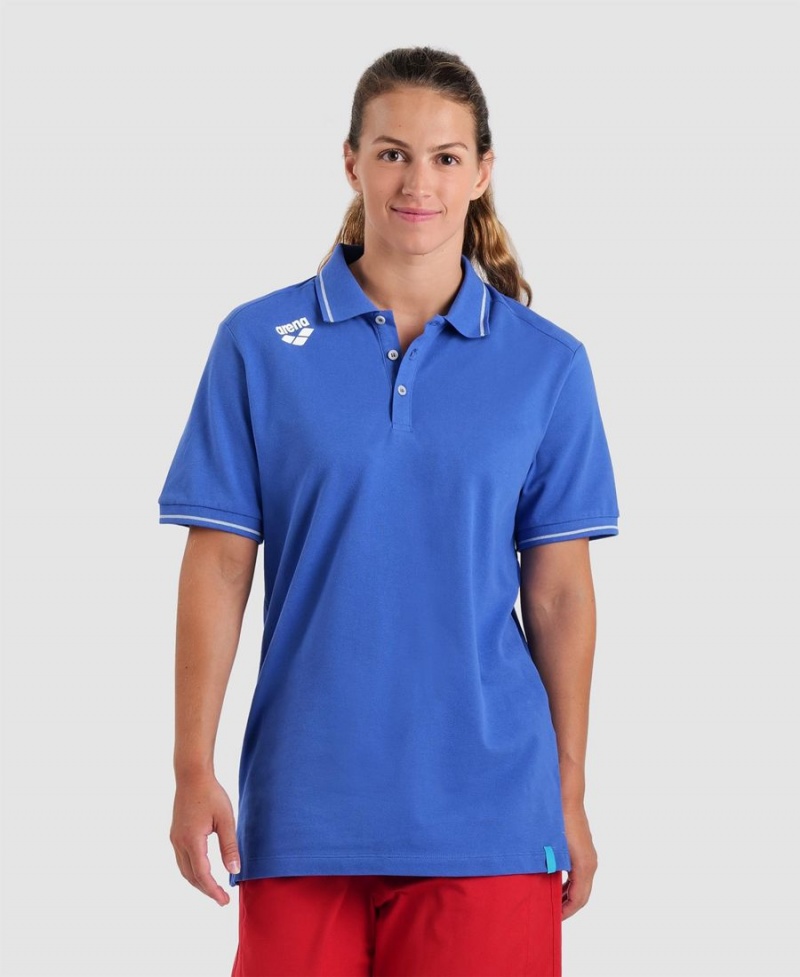 Arena Team Solid Poloshirt Blau | GYE27R-156