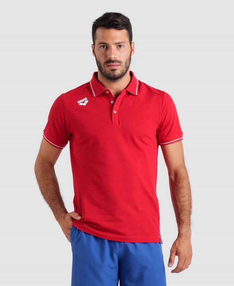 Arena Team Solid Poloshirt Rot | FMZ62N-746