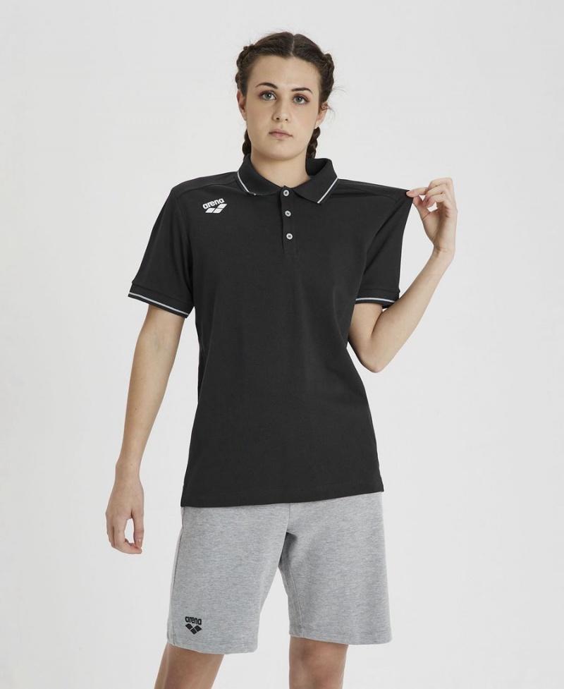 Arena Team Solid Poloshirt Schwarz | LUA75U-009