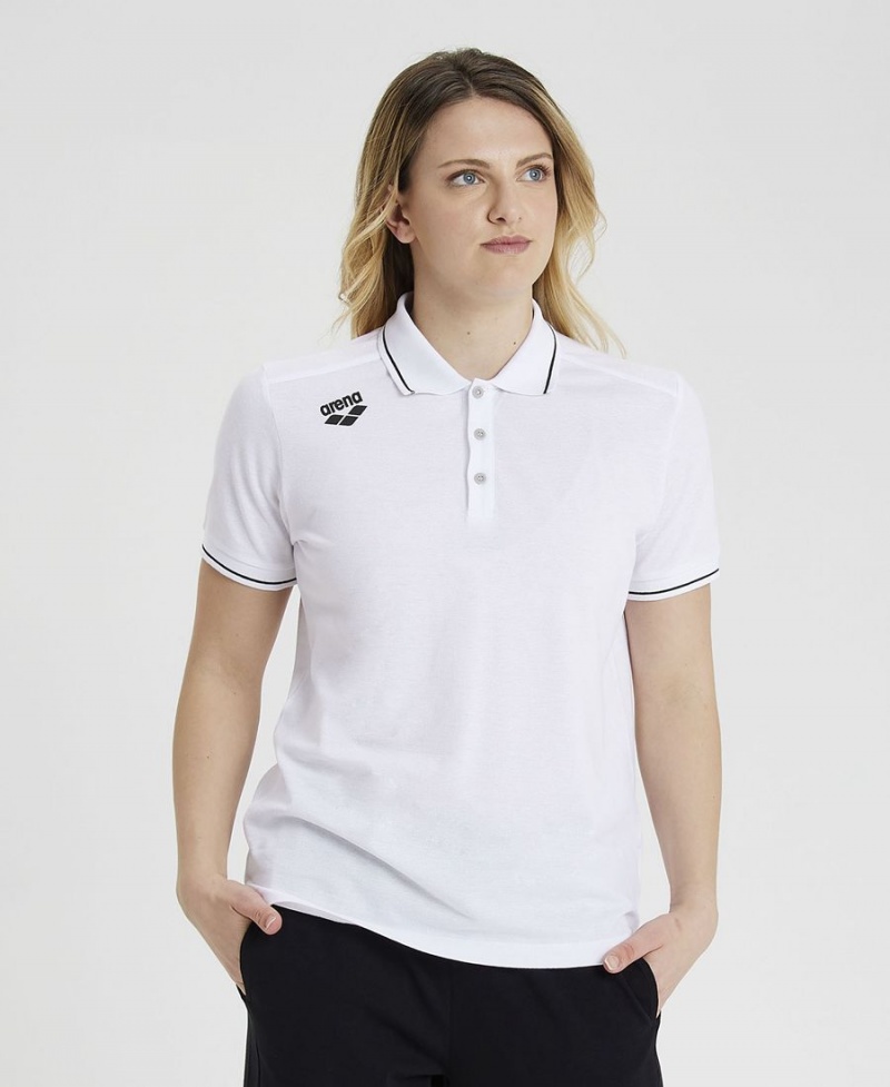 Arena Team Solid Poloshirt Weiß | DBZ14J-816