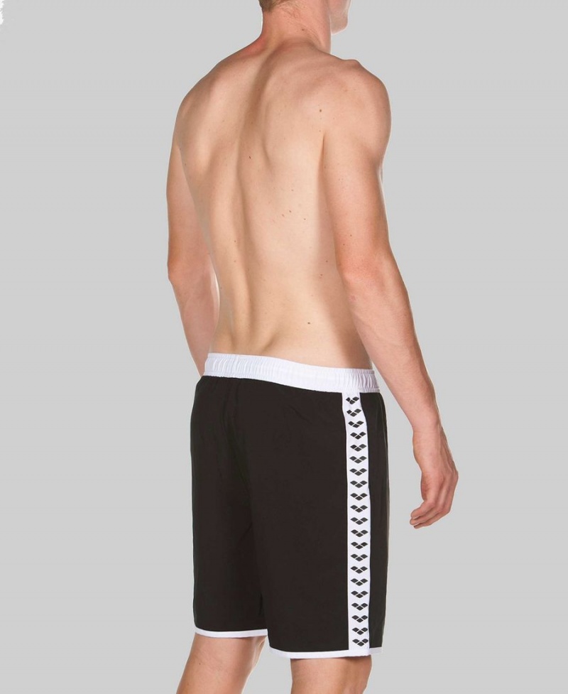 Arena Team Stripe Bermuda Kurze Hose Schwarz Weiß | IYU86E-964