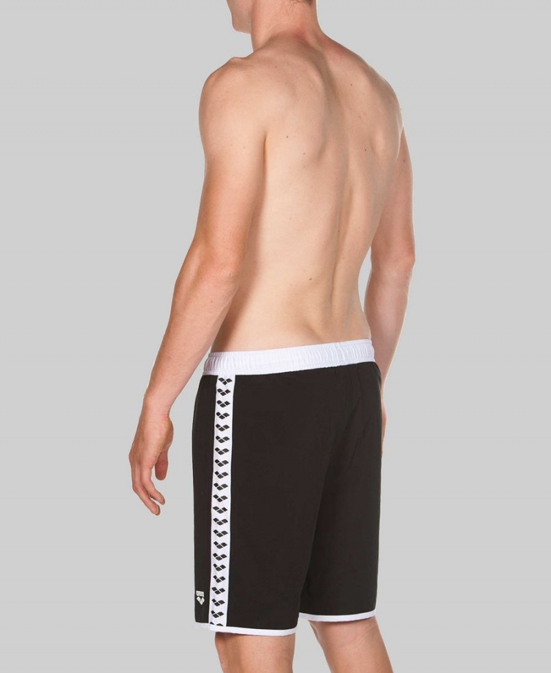 Arena Team Stripe Bermuda Kurze Hose Schwarz Weiß | IYU86E-964