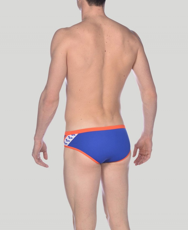 Arena Team Stripe Schwimmhose Blau Rot | LOY63R-454