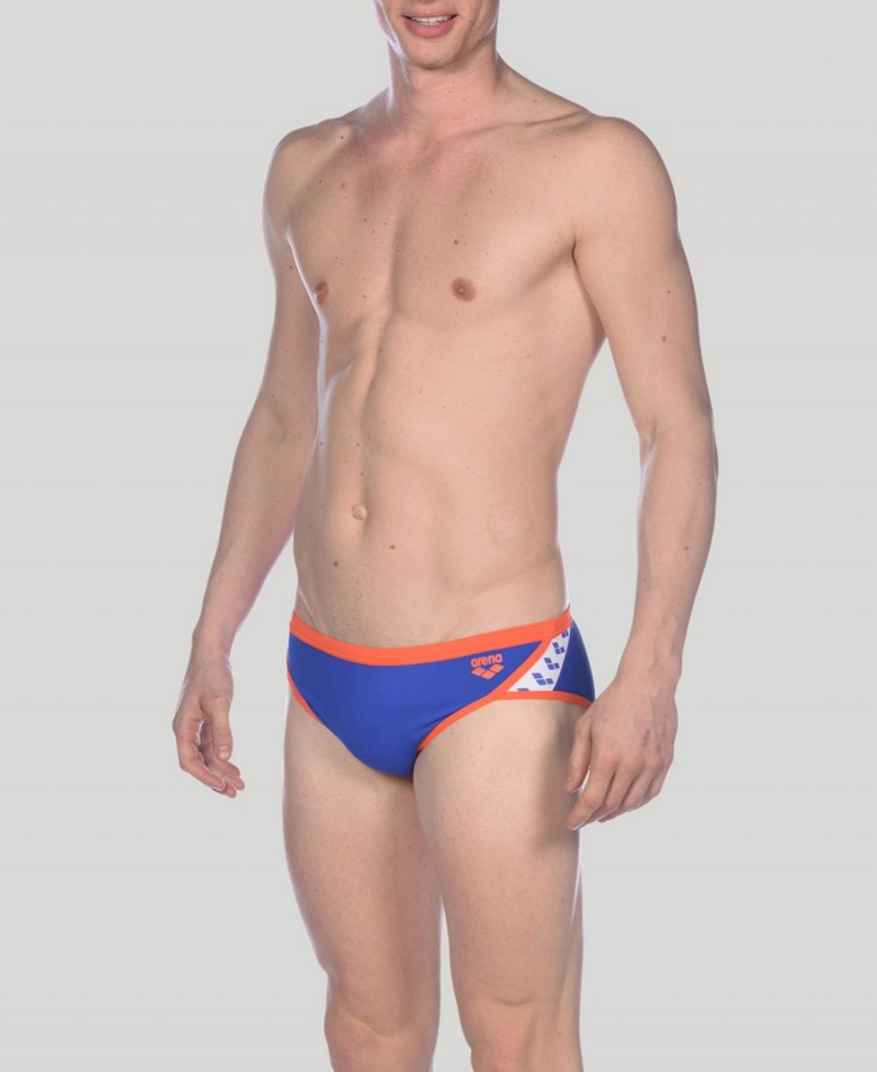 Arena Team Stripe Schwimmhose Blau Rot | LOY63R-454