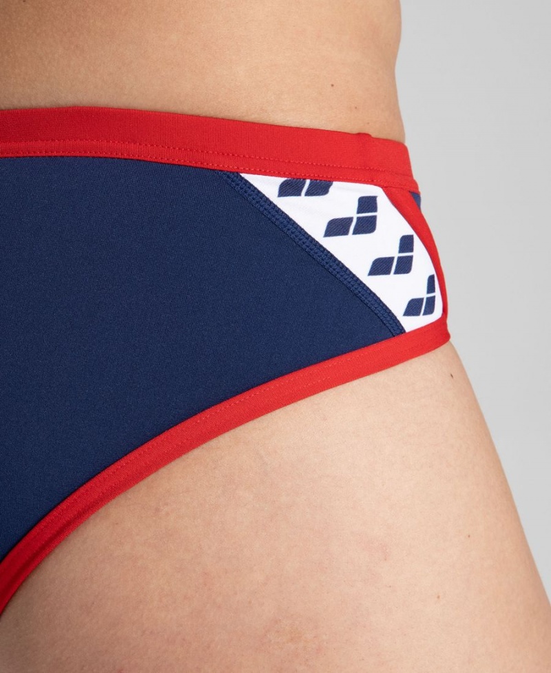 Arena Team Stripe Schwimmhose Navy Rot | ZJC95L-127