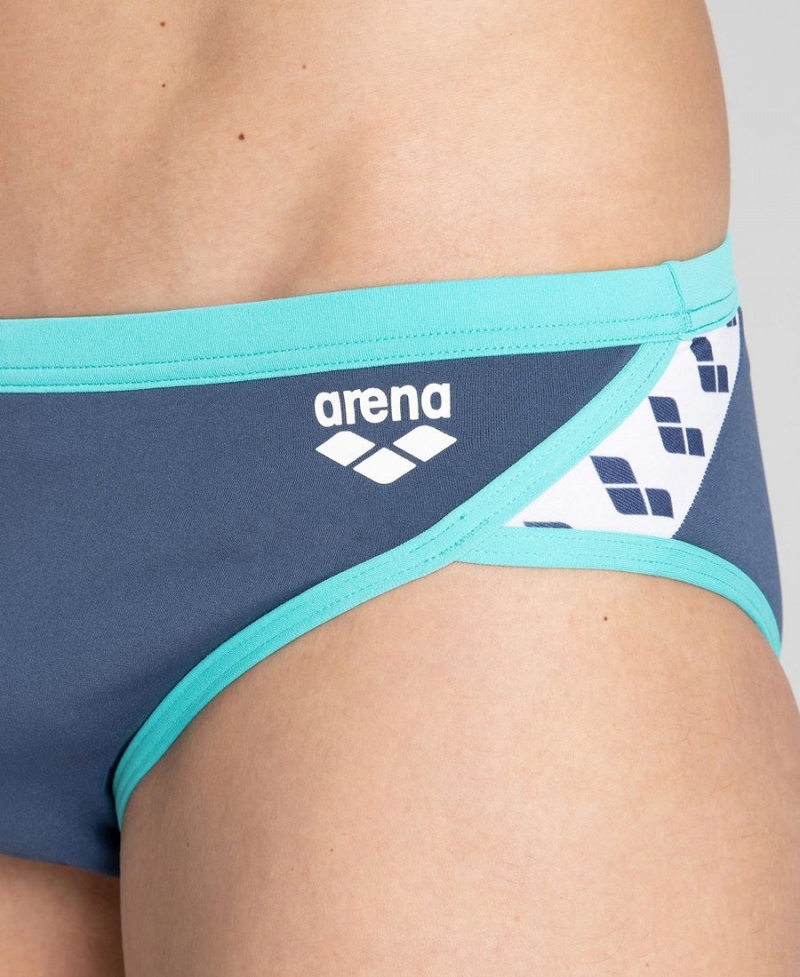 Arena Team Stripe Schwimmhose Navy Türkis | XXF31S-972