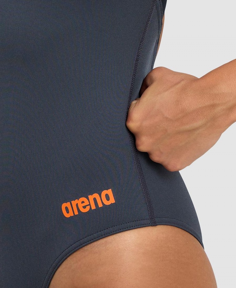 Arena Team Swim Pro Solid Badeanzug Grau Schwarz | GWM67P-110