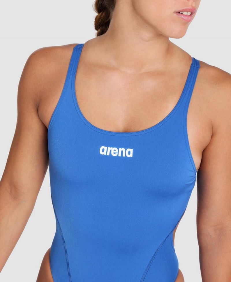 Arena Team Swim Tech Solid Badeanzug Blau Weiß | ZVX81Q-596