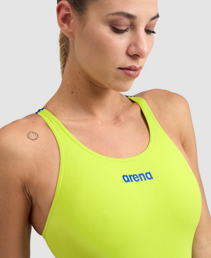 Arena Team Swim Tech Solid Badeanzug Grün Blau | ZRX06V-344