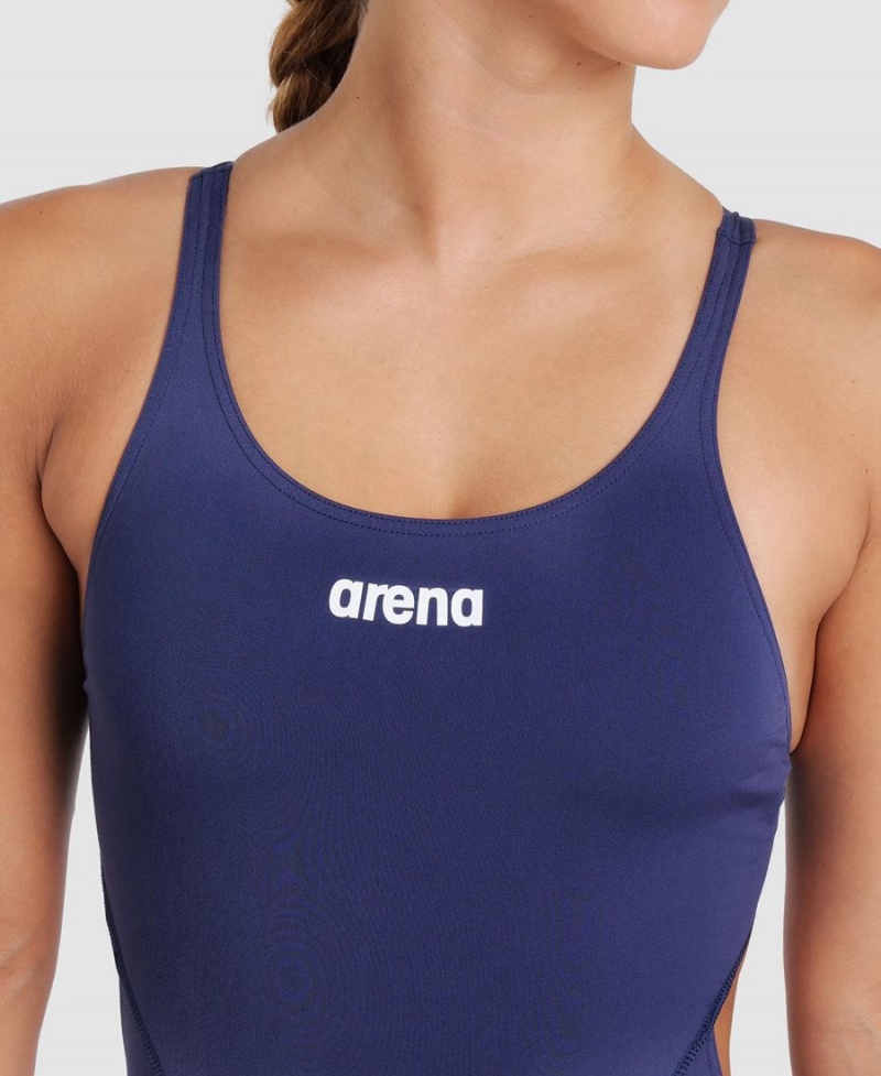 Arena Team Swim Tech Solid Badeanzug Navy Weiß | EJY90N-679