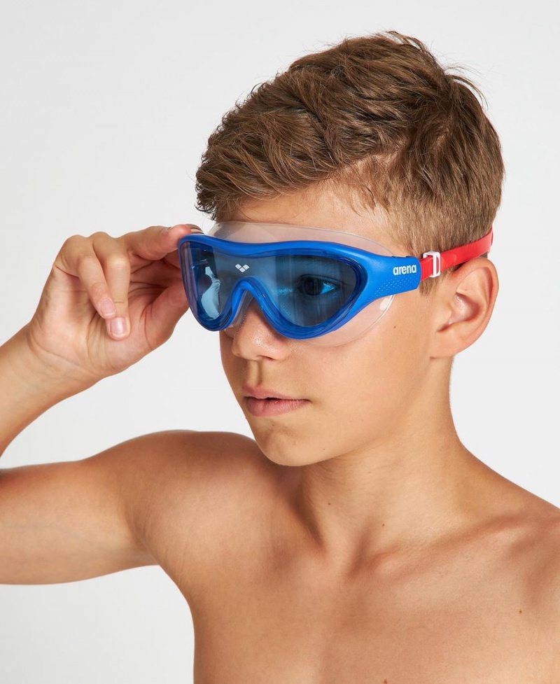 Arena The One Mask Jr Schwimmbrille Blau Rot | MWE89X-474